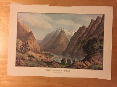 Currier & Ives “The Indian Pass” February 1963 Calendar Page | eBay