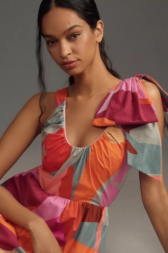 Anthropologie Hutch Alessa Shoulder-Tie Scoop-Neck Maxi Dress Size XS - Picture 2 of 7