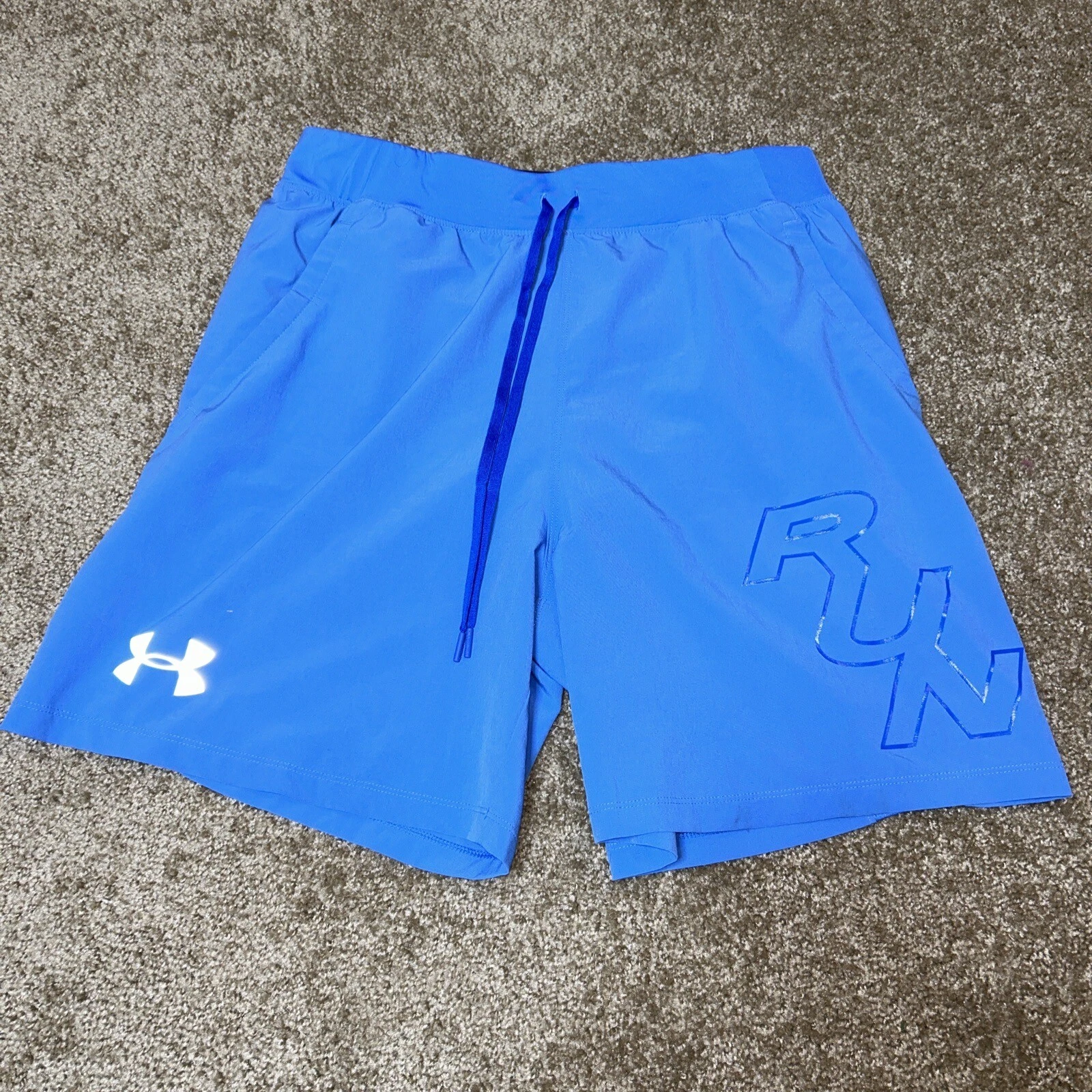 Under Armour Mens HeatGear Speed Pocket Lined Running Shorts Size Large Fitted