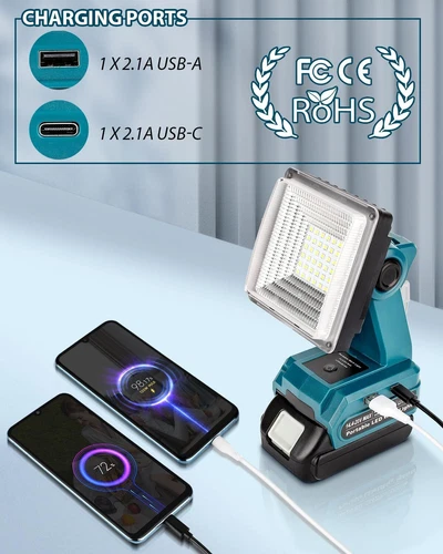 Akku LED Arbeitsleuchte für Makita für Bosch Akku Fluter Notlampe - Bild 4 von 27