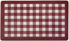 Anti-Fatigue PVC Kitchen Floor Mat (18"x30")BUFFALO CHECK,BURGUNDY & WHITE,Achim