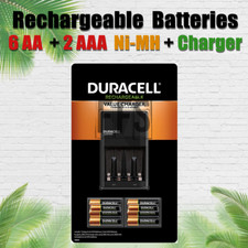 Duracell Rechargeable Batteries 6 AA  2 AAA  Value Charger Fast NiMH 1.2V   