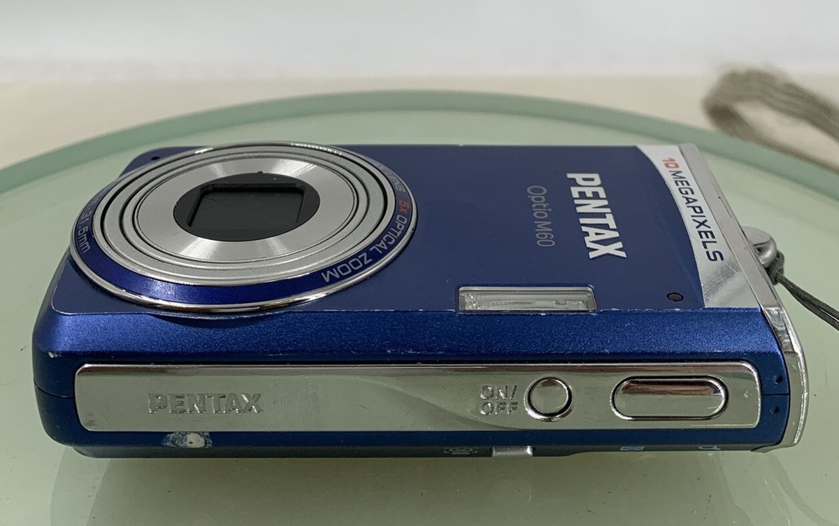 Pentax COMPACT DIGITAL CAMERA Optio M60 10.0MP BLUE + CHARGER