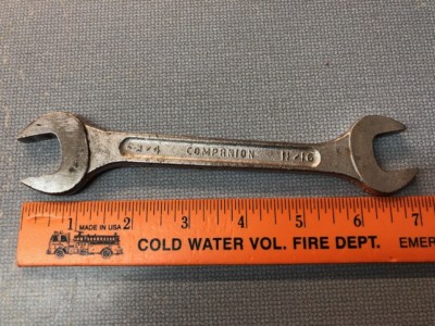 Vintage Companion Forged in USA 3/4'' x 11/16'' double open end wrench 