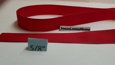 Grosgrain Ribbon 5/8 Inch Solid Color Red 250 Double Sided Christmas Color