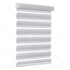CUSTOM CUT Cordless Light Filtering Window Shade Dual Roller Blinds Zebra Blind