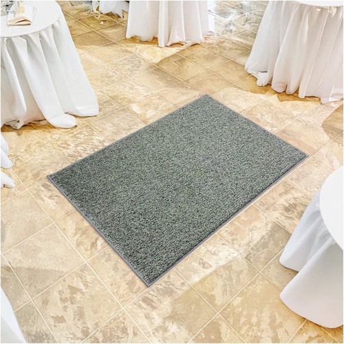 Koeckritz Tweed Premium Mineral Gray Indoor-Outdoor Turf Rug for Patios & Pools - Picture 13 of 24