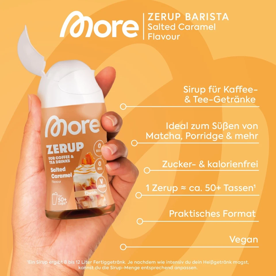MORE Barista Zerup, Salted Caramel, 65 ml, für Kaffee, Tee und Heißgetränke, ... - Bild 3 von 4