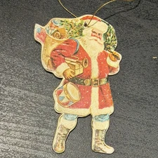 Vtg Merrimack Publishing Corp 1986 Die Cut Christmas Ornament Santa Claus