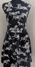 ASOS Black and White Zebra Print Sleeveless Dress UK 16 EU 44 US 12