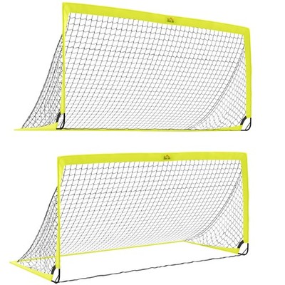 HOMCOM zwei Fußballtornetze mit Tragetasche gelb, gebraucht