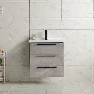 Oxford Badmöbel 60cm Grau Komplettsett Schwarzer Armatur bathroom furniture WEBO