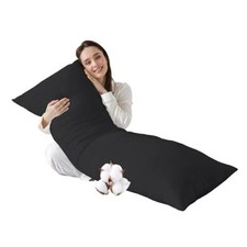 Cotton - Cooling Breathable Full Body Pillow for Side Body Pillow Insert Black
