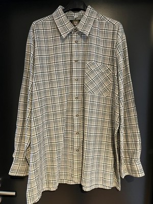 Men's costume shirt long sleeve green and white patterned size XL by OS Trachten