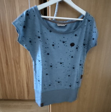 Naketano Damen Pullover Kurzarm Rundhals blau...