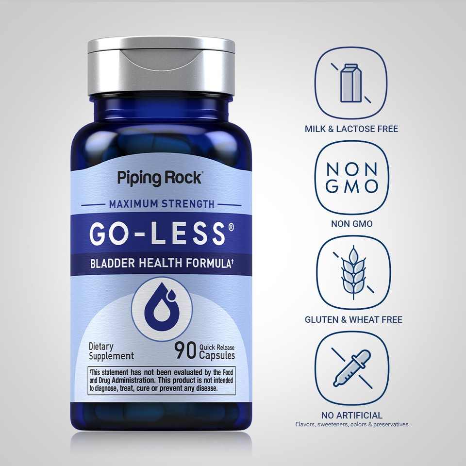 Bladder Control Pills | 90 Capsules | Go Less Bladder | Non-GMO | by ...