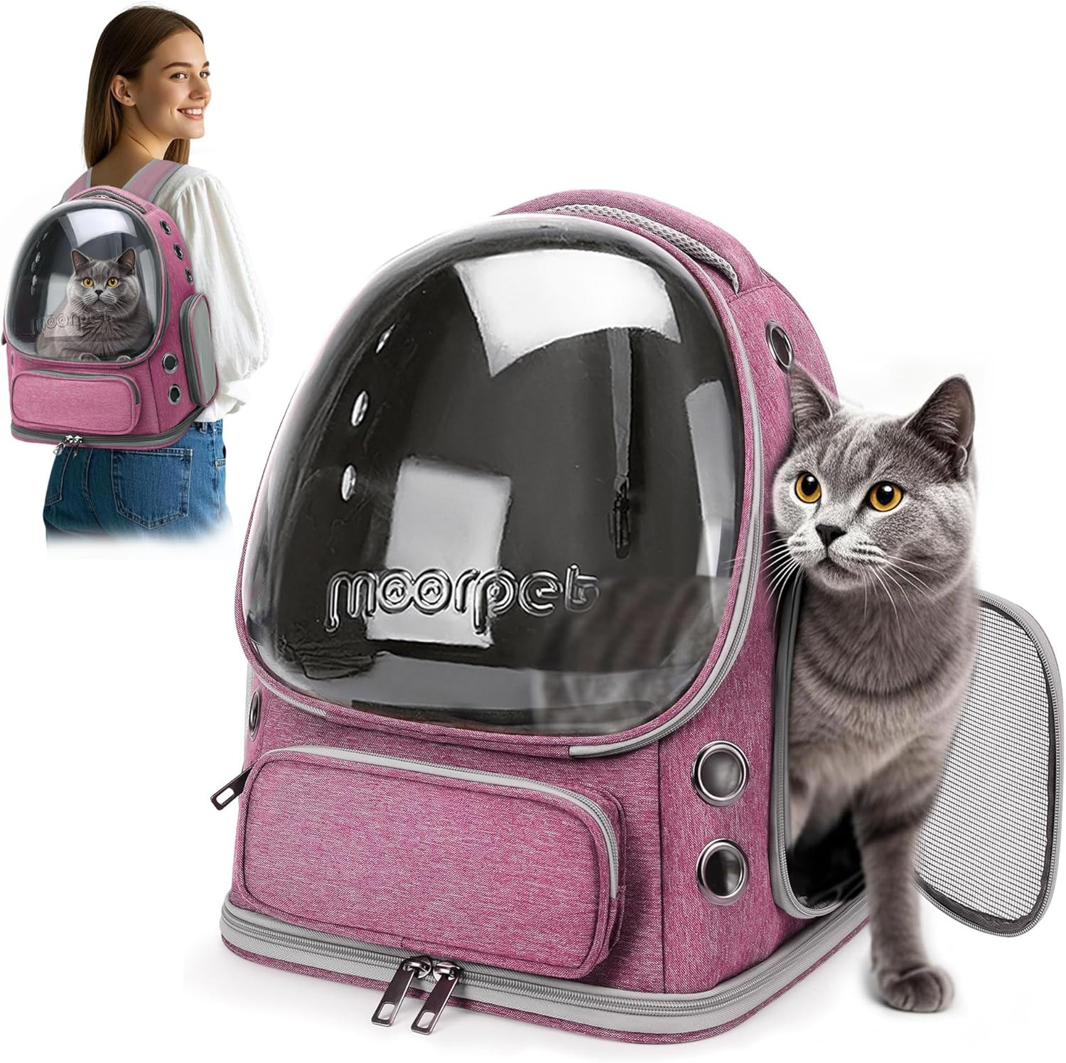 Zaino per Gatti Professionale: Trasportino Pieghevole con Oblò