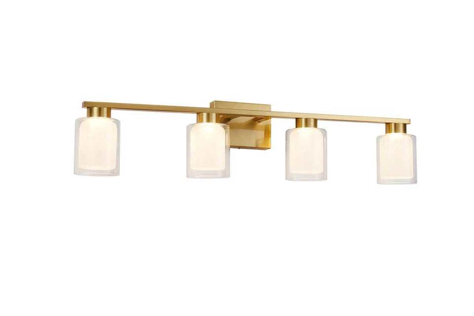Luz de tocador Artcraft Lighting AC7394 Saville 4 luces 33" W - níquel Foto 4 de 4