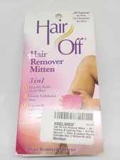 Hair Off Hair Remover Mitten - All natural, Painless & Chemical Free, 2 mittens