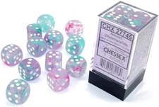 Nebula 16mm d6 Wisteria/White w/Luminary Dice Block (12 dice)
