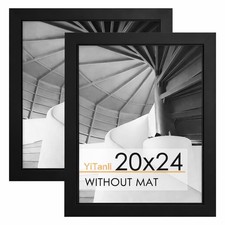 YiTanli 20x24 Wood Picture Frame Black for Photos Art Prints Wall Decor 2-Pack