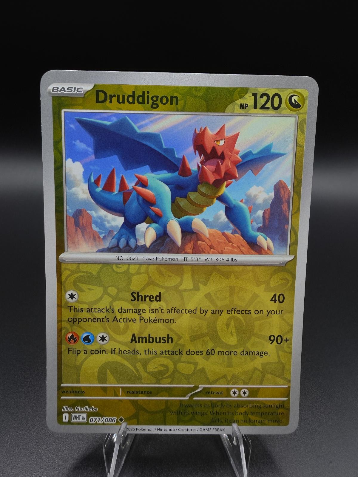 Druddigon 071/086 Uncommon White Flare Pokemon Reverse Holo Near Mint
