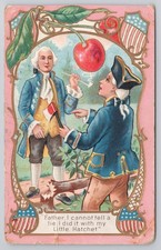 George Washington Cherry Tree Father I Cannot Tell A Lie Nash Postcard