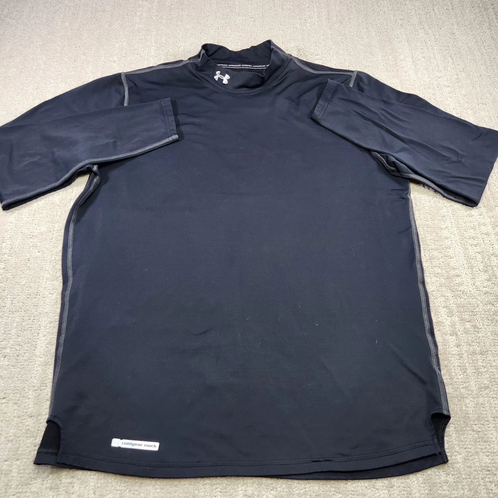 Under Armour Baselayer Mock 2.0 Shirt Men 2XL Compression Black Cold Gear
