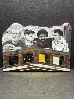 2017 Pantheon Bradshaw Harris Roethlisberger Woodson Quad Patch 1/3 Steelers HOF