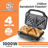 SUPERLEX Deep Fill Toastie Maker 1000W Fit LARGE Toasty 2 Slice Sandwich Toaster