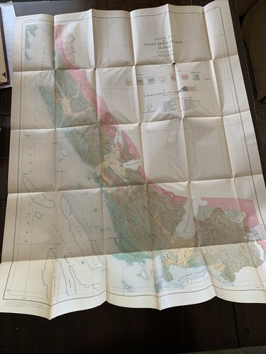 Eagle River Map Alaska Color 1912 Geologic Adolph Knopf 28x36