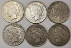 Lot Of 6 Peace Silver Dollars 1922, 1922 D&S, 1926 D&S, 1935 S  90% Silver P1