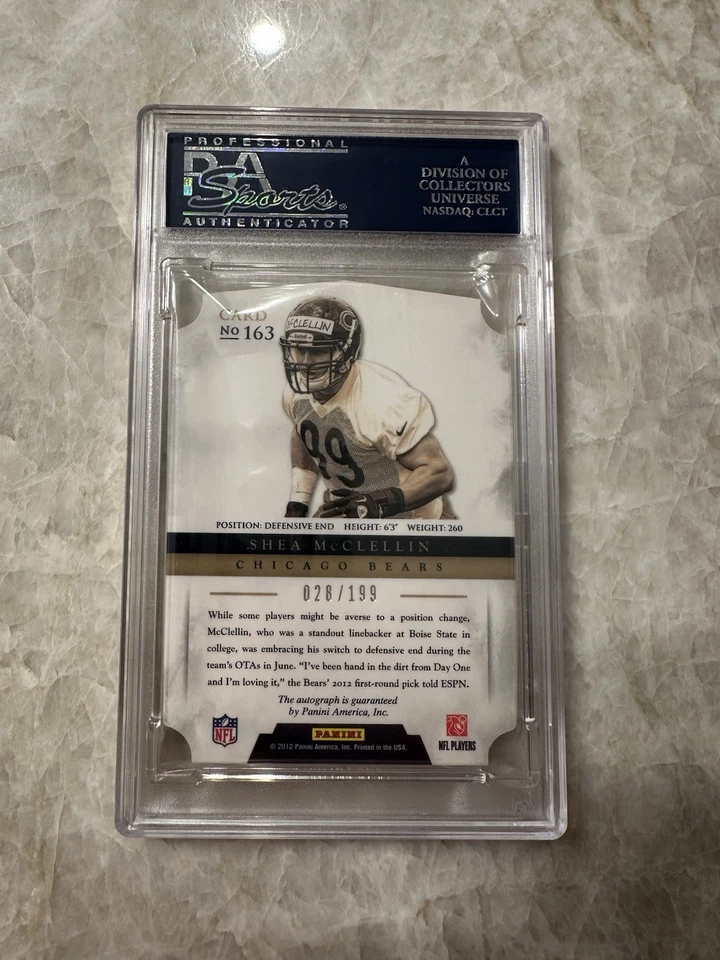 2012 Panini Prominence Shea McClellin Rookie RC Auto /199 #163 PSA 10 GEM MINT - Image 4 of 4