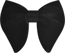 Branduce Velvet Bow Ties for Men Oversize Pre-tie Bowtie Tuxedo Bowties Black
