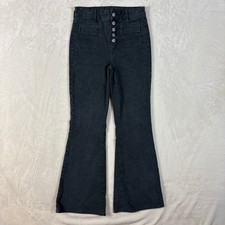 American Eagle Corduroy Flare Women 0 Gray Excellent High Rise Button Fly