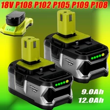 For RYOBI P108 18V One 12000mAh High Capacity Lithium-ion Battery/Charger