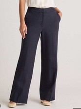Quince Ultra Stretch Ponte Trouser 30" Navy Blue Size 14 NWOT