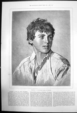 Original Old Antique Print Giuseppe By Professor Gelli Florence 1890 Victorian