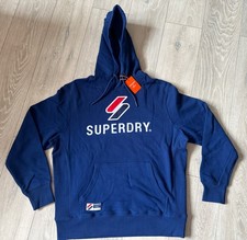 Superdry New Men?s Regular Fit Navy Blue XXL Hoodie RRP �59.99