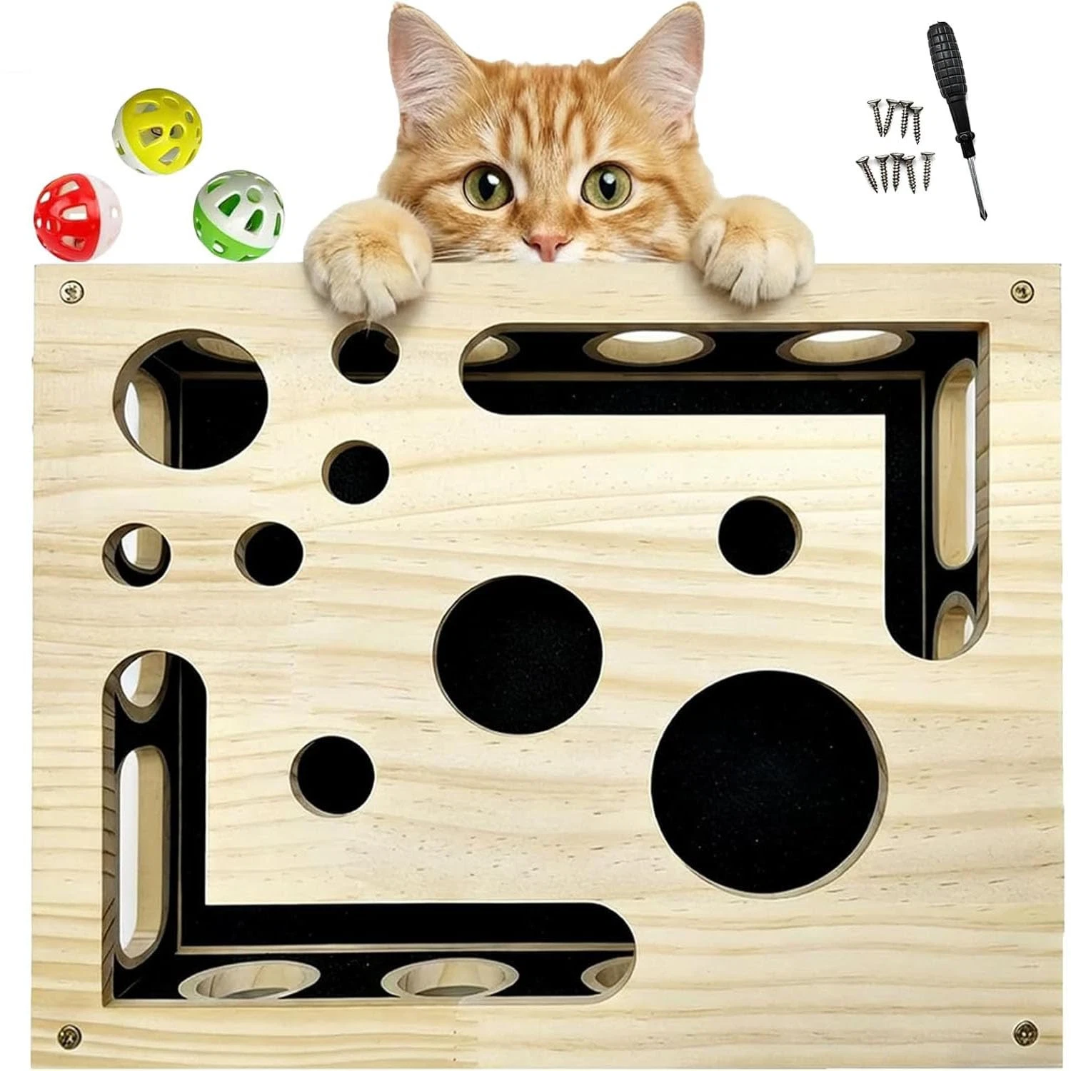 2026 New Cat Scratch Puzzle Enrichment Box, Cats Nail File Enrichment Box wit...