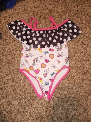 Betsey Johnson Girls Unicorn Polka Dot One Piece Swimsuit Multicolor Size 4