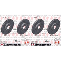 2X Zimmermann Black Z Bremsscheiben 314Mm Geschlitzt Vorne Passend FüR Cadillac