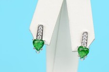 Heart Birthstone Sterling Silver Earrings