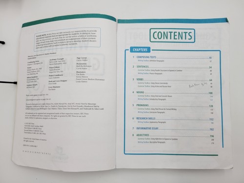 BJU Press Writing & Grammar 8 4th Ed Student Worktext Homeschool English 8 USED - Picture 8 of 17