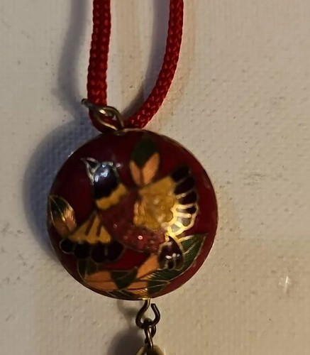Collana uccellino cloisonne vintage arte - Foto 7 di 8