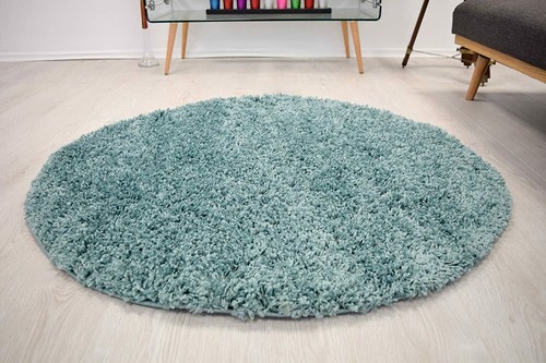 HIGH PILE SMALL EXTRA LARGE THICK SOFT DUCK EGG BLUE LIVING ROOM SHAGGY RUG 5cm - Picture 4 of 4