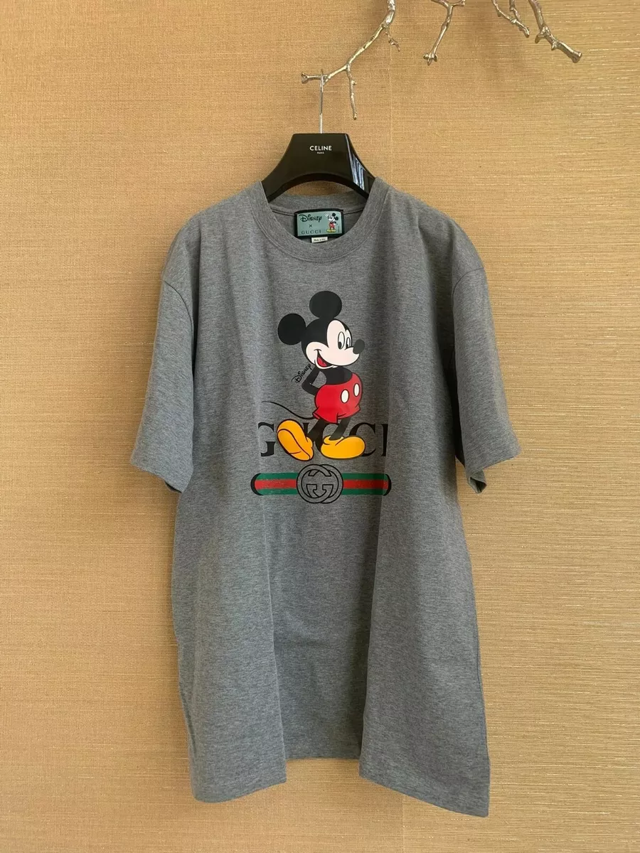 Gucci ,Mickey Mouse Logo Tee, SS in Grey BNWOT Size XL