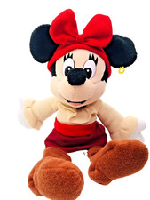 Walt Disney World Minnie Mouse Pirate 10" Beanie Plush Doll Red Bow Maroon Skirt
