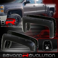Pocket Riveted Abs Side Wheel Fender Flare 14-16 Silverado Truck Black 4x4 on sale Pocket Riveted Abs Side Wheel Fender Flare 14-16 Silverado Truck Black 4x4 on sale