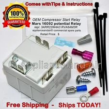 Mars 16092 Potential Relay 35A 400VAC RVA6AM3R, Ships Free Priority Mail TODAY!